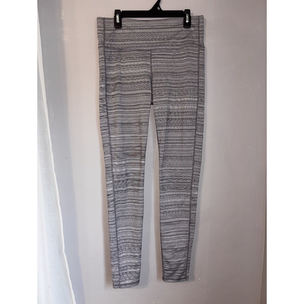 Athleta Salutation Women's Gray White Geometric High Rise Ankle Leggings M